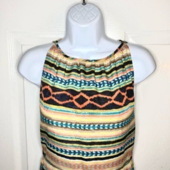 MM Couture Tribal Backless Cutout Maxi Dress Yellow XS - Picture 3 of 11